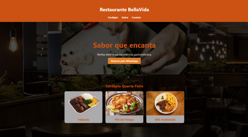 Pré-visualização do Restaurante Bella Vida