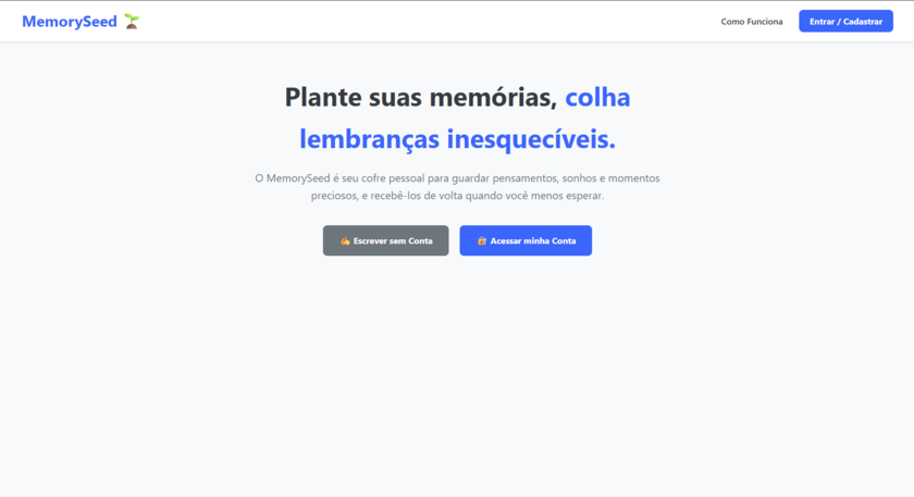 Pré-visualização do projeto MemorySeed